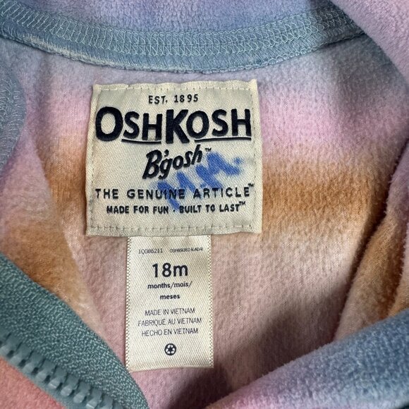 OSHKOSH B'GOSH Girls 1/4 Zip Colorful Fleece & Carters Zip up Hoodie SIZE 18M - Picture 7 of 15